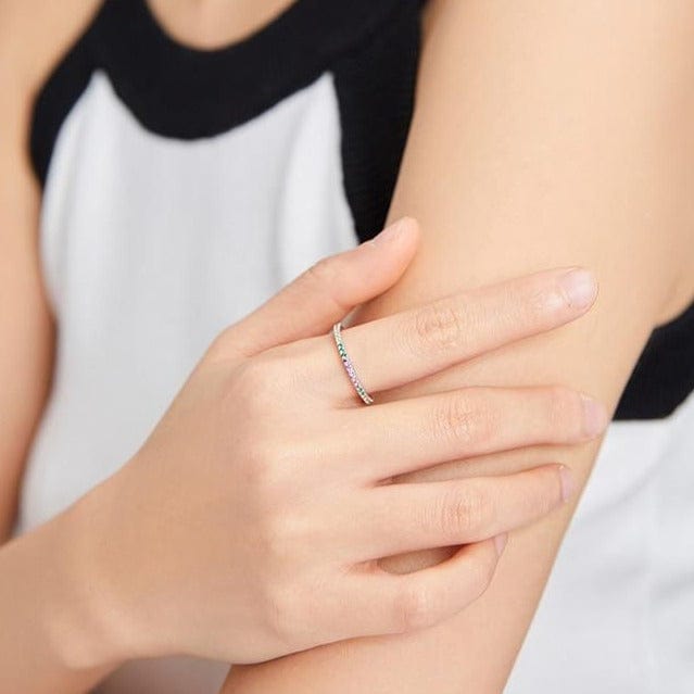 A Bamoer Rings Loyal and True Band Rings in .925 Silver - 3 Styles - Sz 6-9