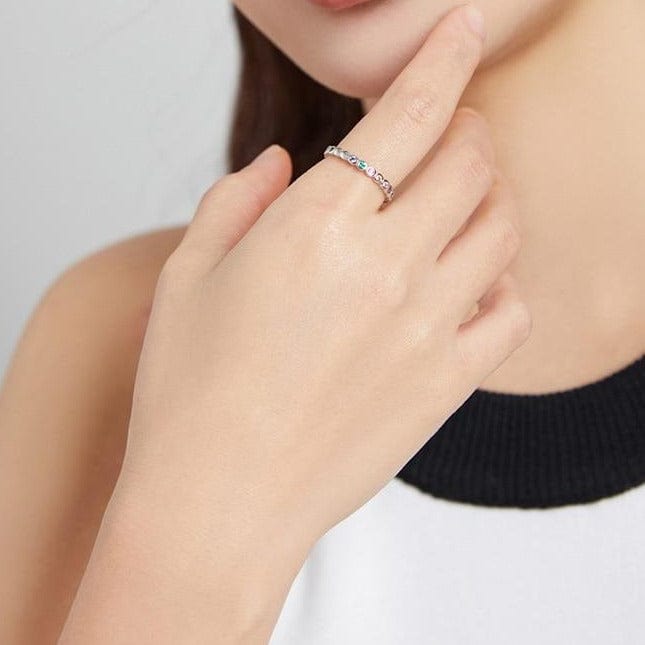 A Bamoer Rings Loyal and True Band Rings in .925 Silver - 3 Styles - Sz 6-9