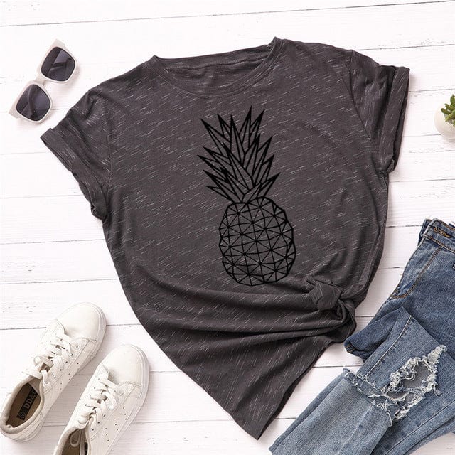 Spruced Roost T-Shirts 476-liuxinghui / XXXL Pineapple Print O Neck T-Shirt - S-5XL - 11 Colors