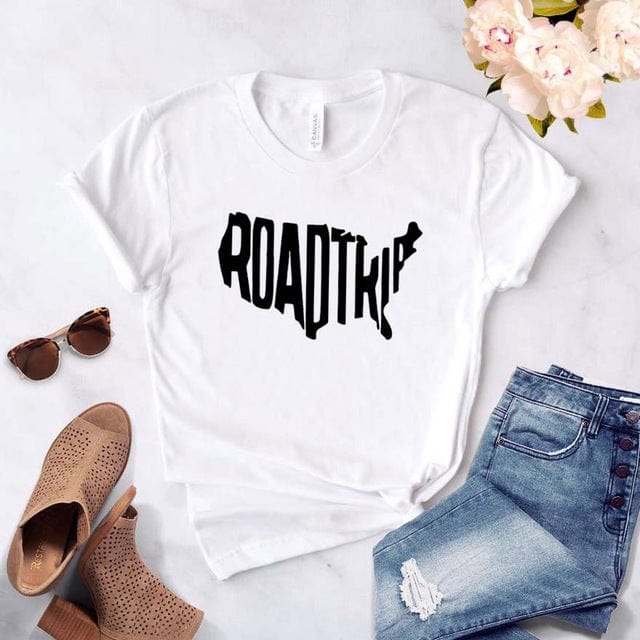 Spruced Roost T-Shirts WHITE / M Road Trip USA cotton T-shirt - XXS-3XL - 5 Colors