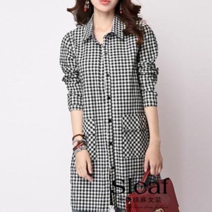 NIJIUDING Official Store Women's Clothing Classic Plaid Long-sleeved Shirt - M-2XL - 2 Plaids