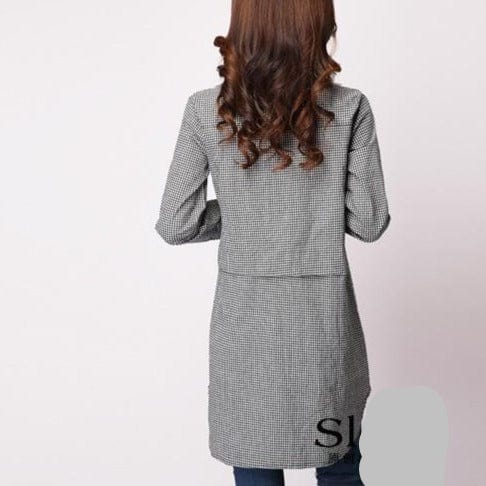 NIJIUDING Official Store Women's Clothing Classic Plaid Long-sleeved Shirt - M-2XL - 2 Plaids