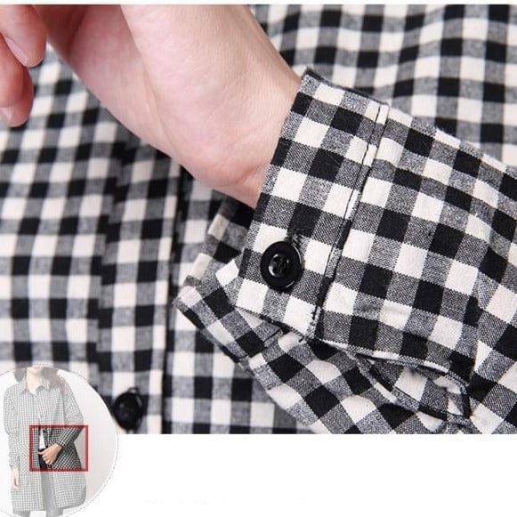 NIJIUDING Official Store Women's Clothing Classic Plaid Long-sleeved Shirt - M-2XL - 2 Plaids