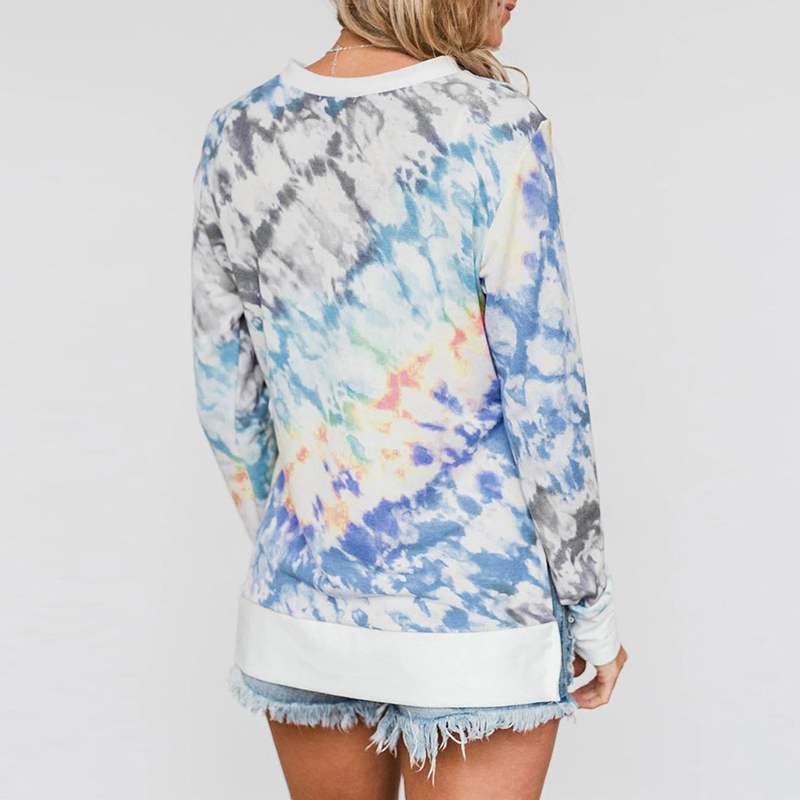 Romeo and Juliet Clothes Store Women's Clothing Color Tie Dyed Long Sleeved Shirt - M-3XL - 4 Colors