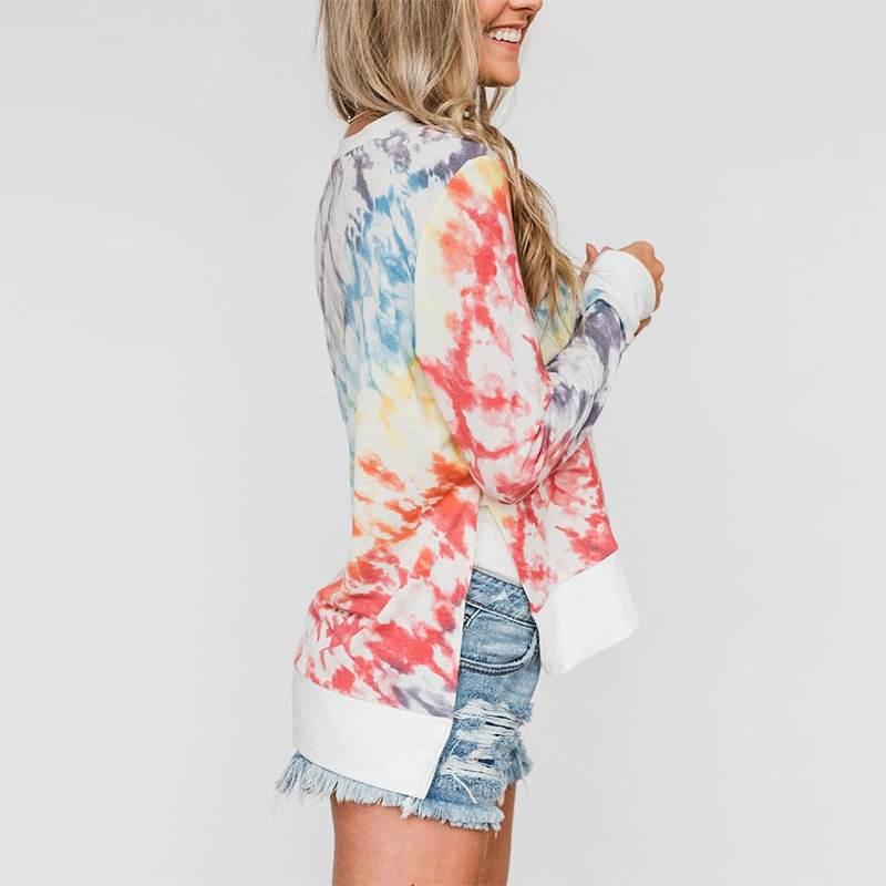 Romeo and Juliet Clothes Store Women's Clothing Color Tie Dyed Long Sleeved Shirt - M-3XL - 4 Colors