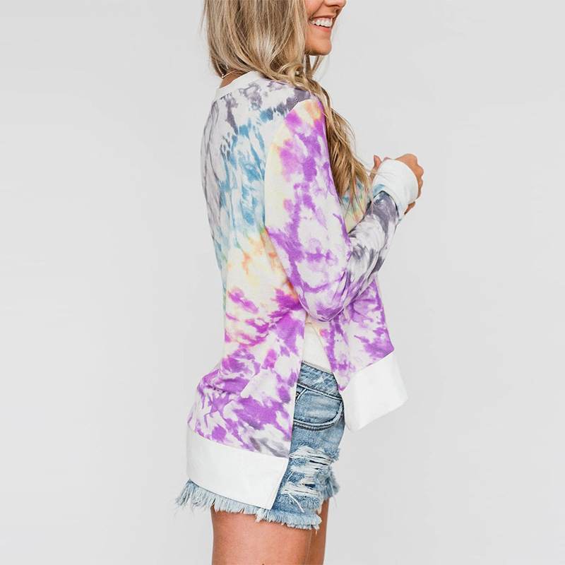 Romeo and Juliet Clothes Store Women's Clothing Color Tie Dyed Long Sleeved Shirt - M-3XL - 4 Colors