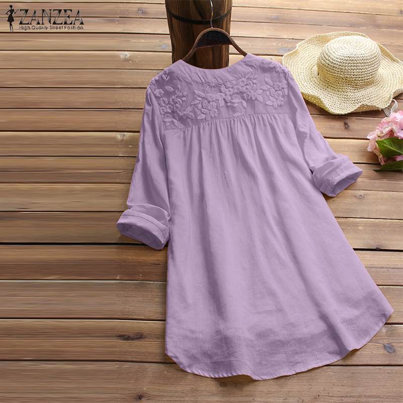 Spruced Roost Women's Clothing Embroidered Lacy Overlay Linen Top - S-5XL - 4 Colors