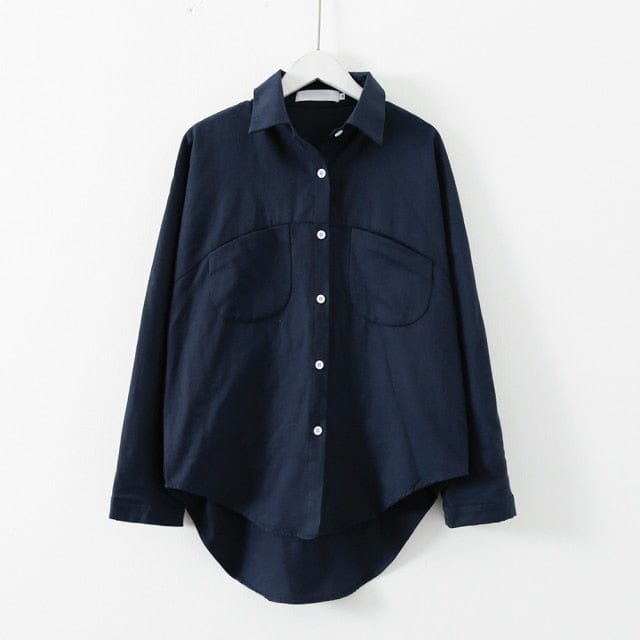 A sherhure Official Store Women's Clothing M / Navy Blue London Loose Comfy Classic Blouse - 9 Colors - Sizes M-L