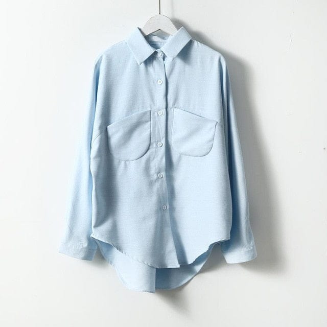 A sherhure Official Store Women's Clothing L / Sky Blue London Loose Comfy Classic Blouse - 9 Colors - Sizes M-L