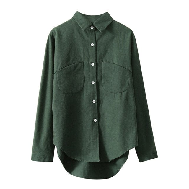 A sherhure Official Store Women's Clothing M / Dark Green London Loose Comfy Classic Blouse - 9 Colors - Sizes M-L