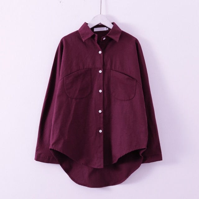 A sherhure Official Store Women's Clothing L / Claret London Loose Comfy Classic Blouse - 9 Colors - Sizes M-L