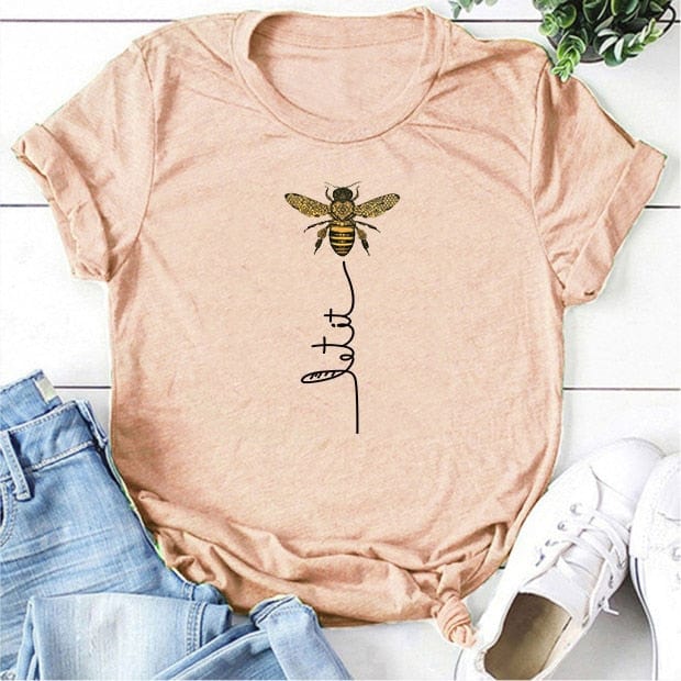 TT Women Store Women's Wear MP / L / China Let it Bee Graphic T-Shirts - S-3XL - 10 Colors