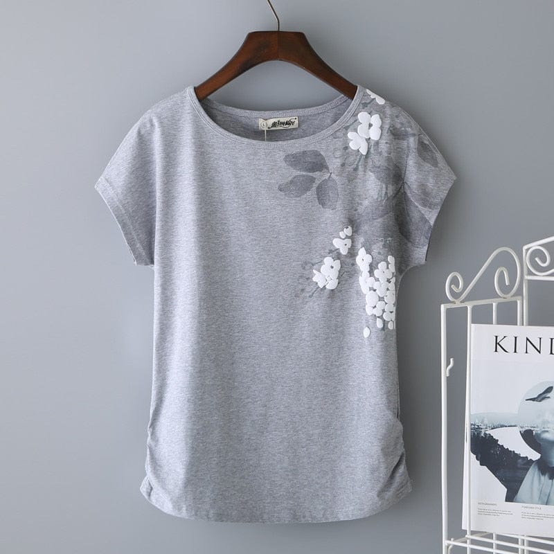 Spruced Roost Womens clothing Leaves and Petals Short Sleeve Top 95% Cotton - M-4XL - 4 Colors