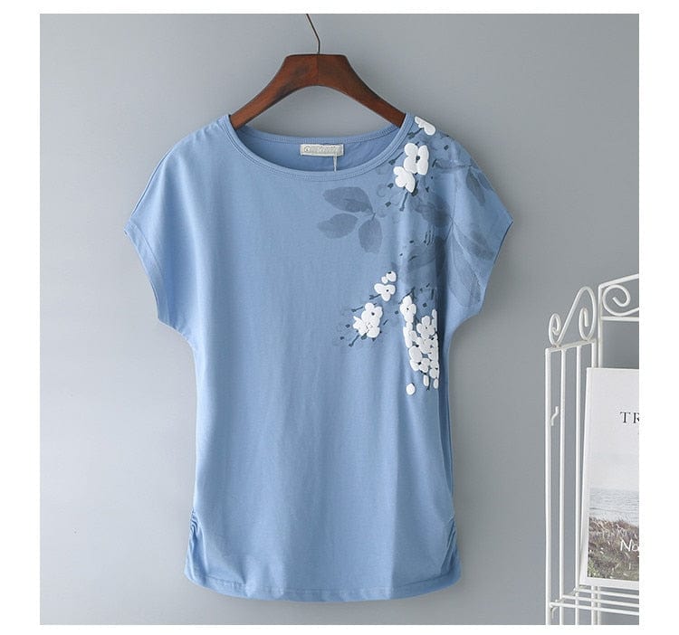 Spruced Roost Womens clothing Leaves and Petals Short Sleeve Top 95% Cotton - M-4XL - 4 Colors