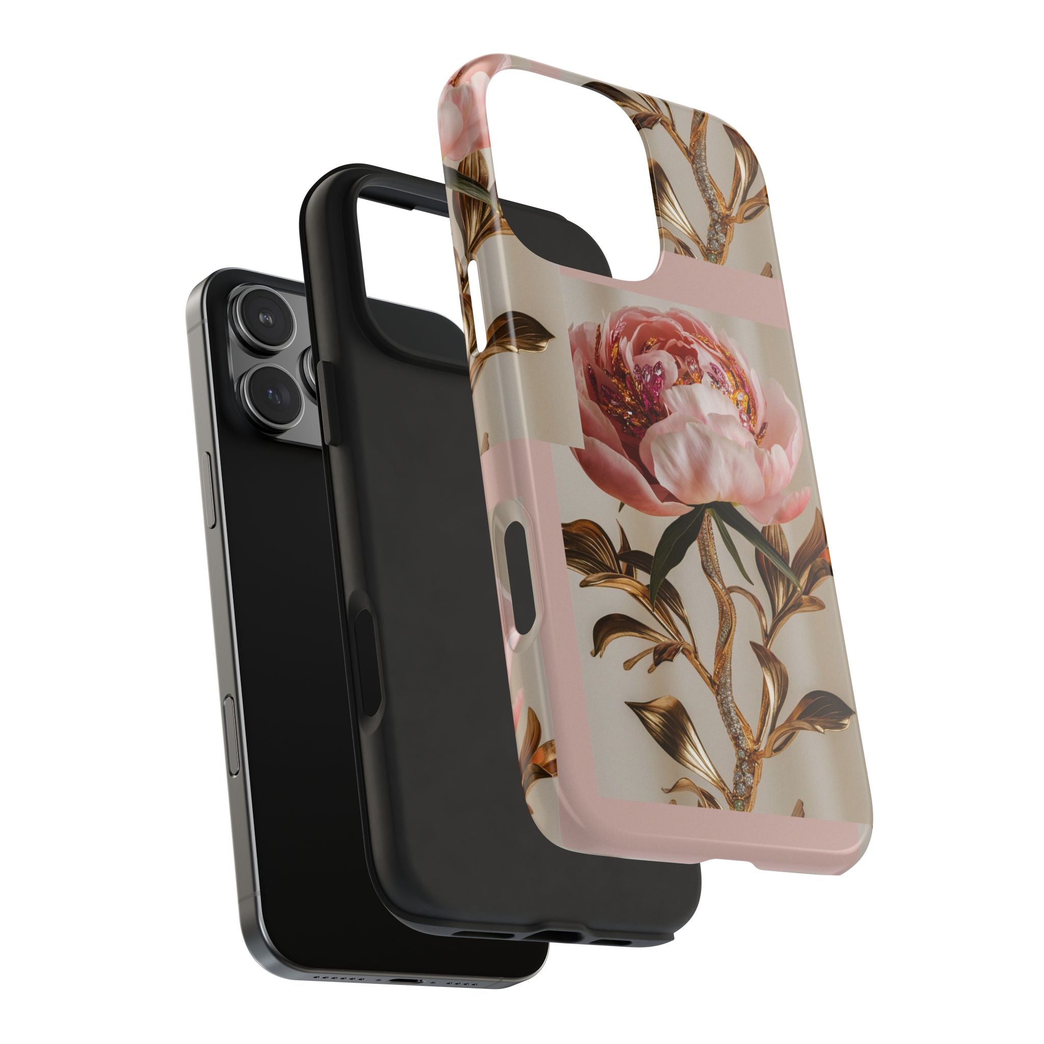 Sparkling Pink Peony - Tough Case for iPhone 14, 15, 16 - Spruced Roost