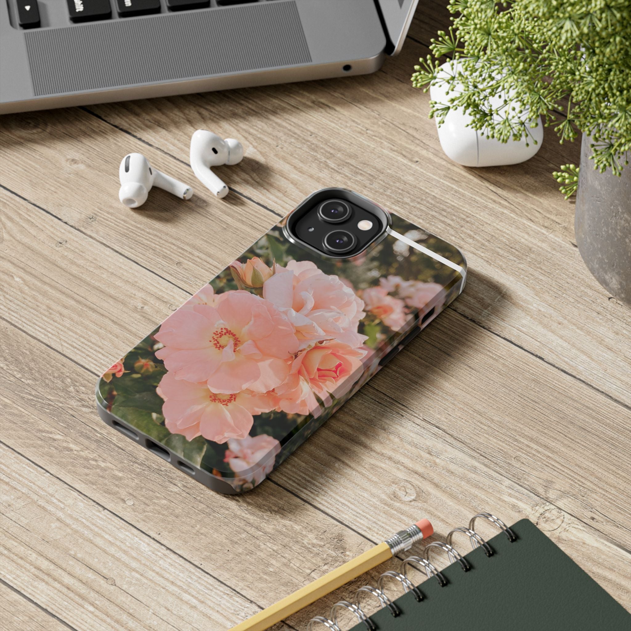 Blush Hollyhocks - Tough Case for iPhone 14, 15, 16