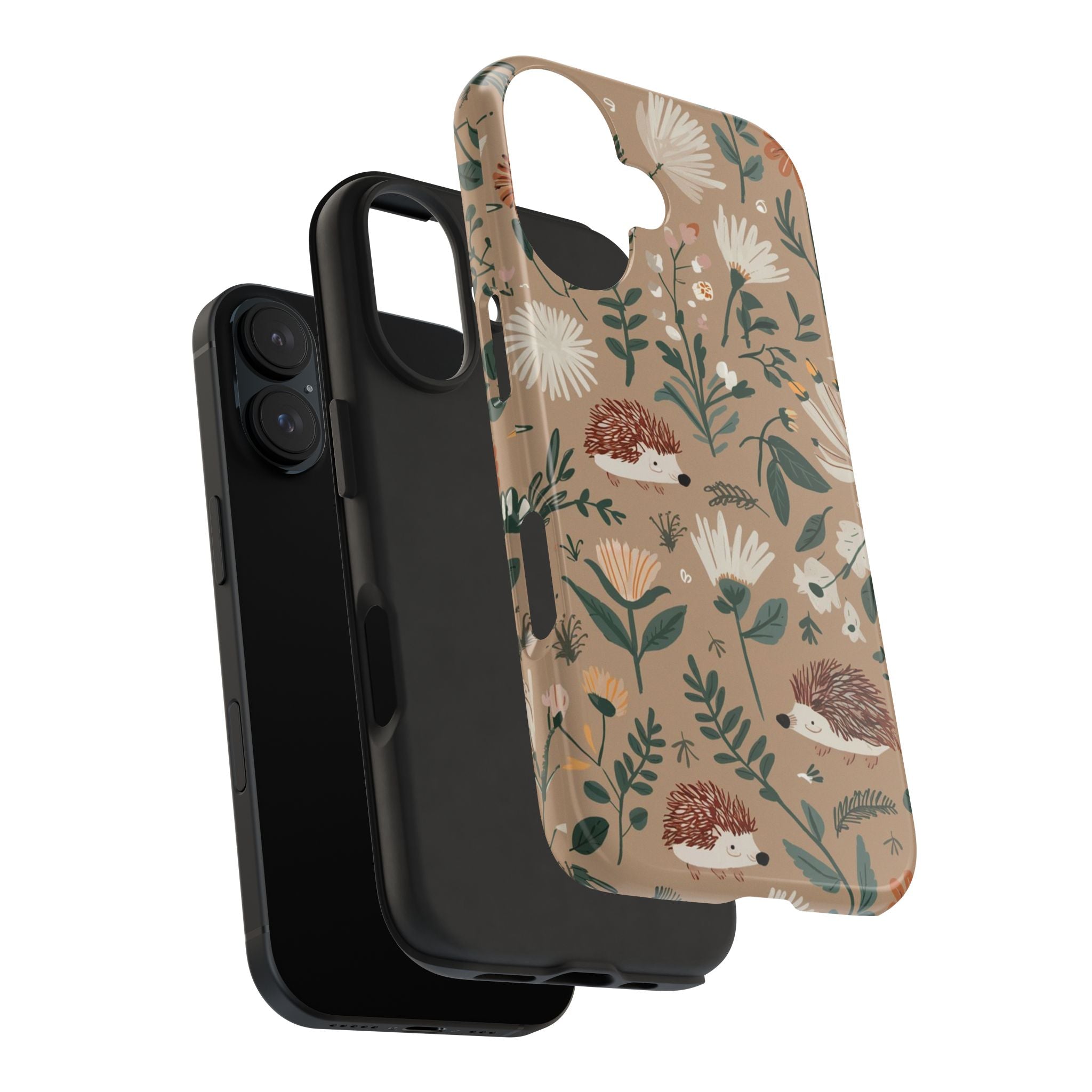 Hedehogs & Daisies - Tough Case for iPhone 14, 15, 16 - Spruced Roost