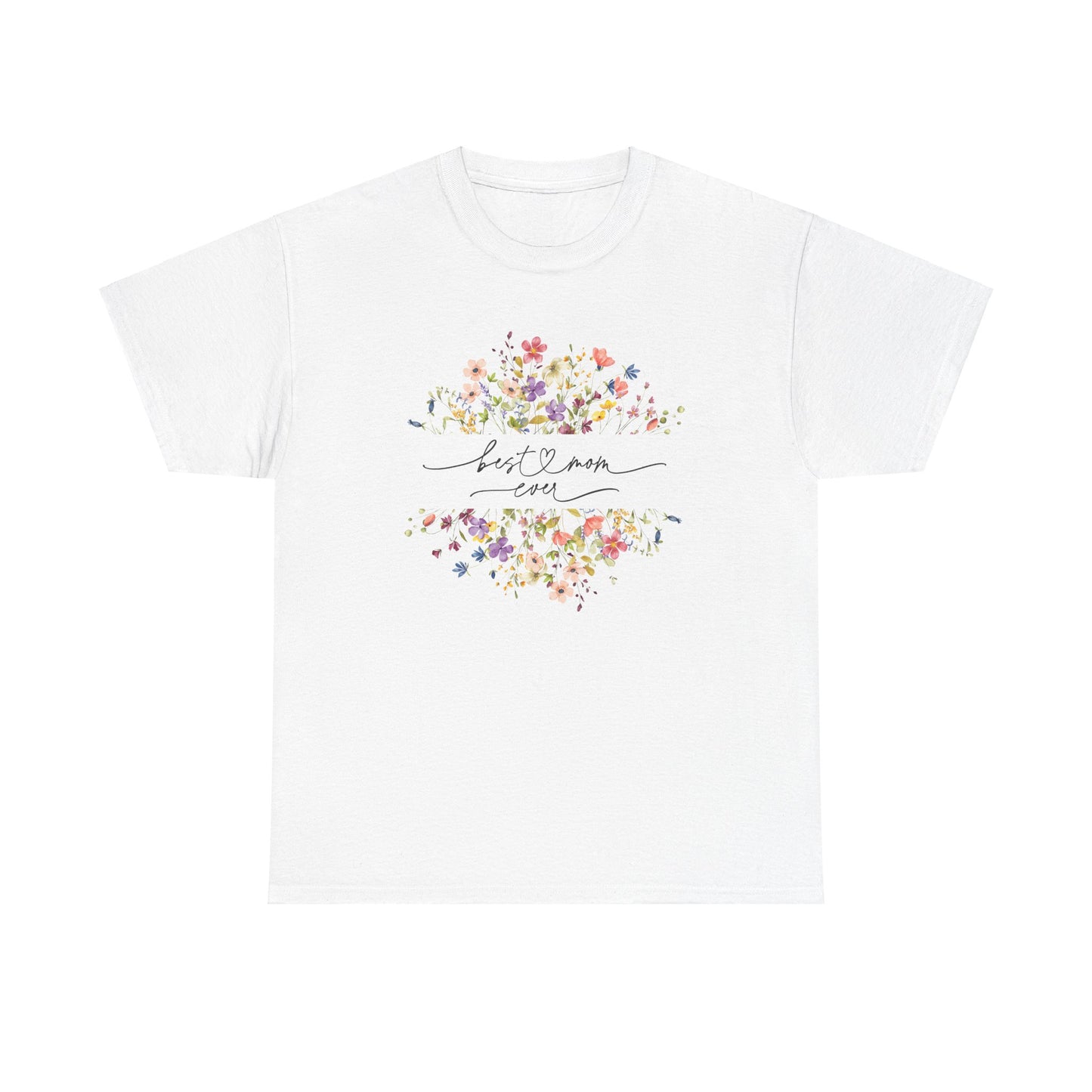 Best Mom Floral Unisex Heavy Cotton Tee