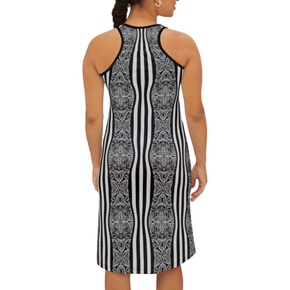 Black Wave Women's Racerback Dress (AOP)