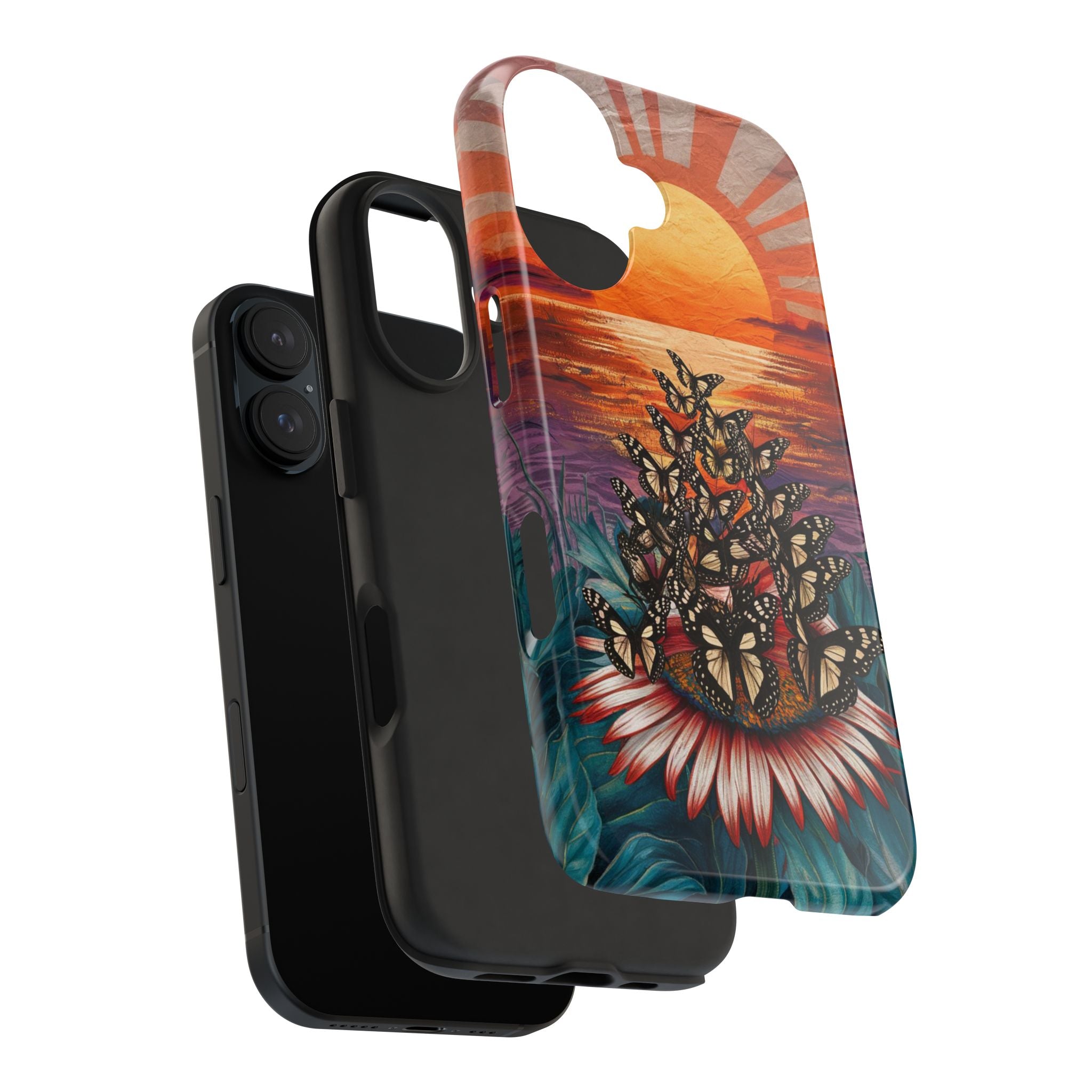 Sunset Butterflies - Tough Case for iPhone 14, 15, 16 - Spruced Roost