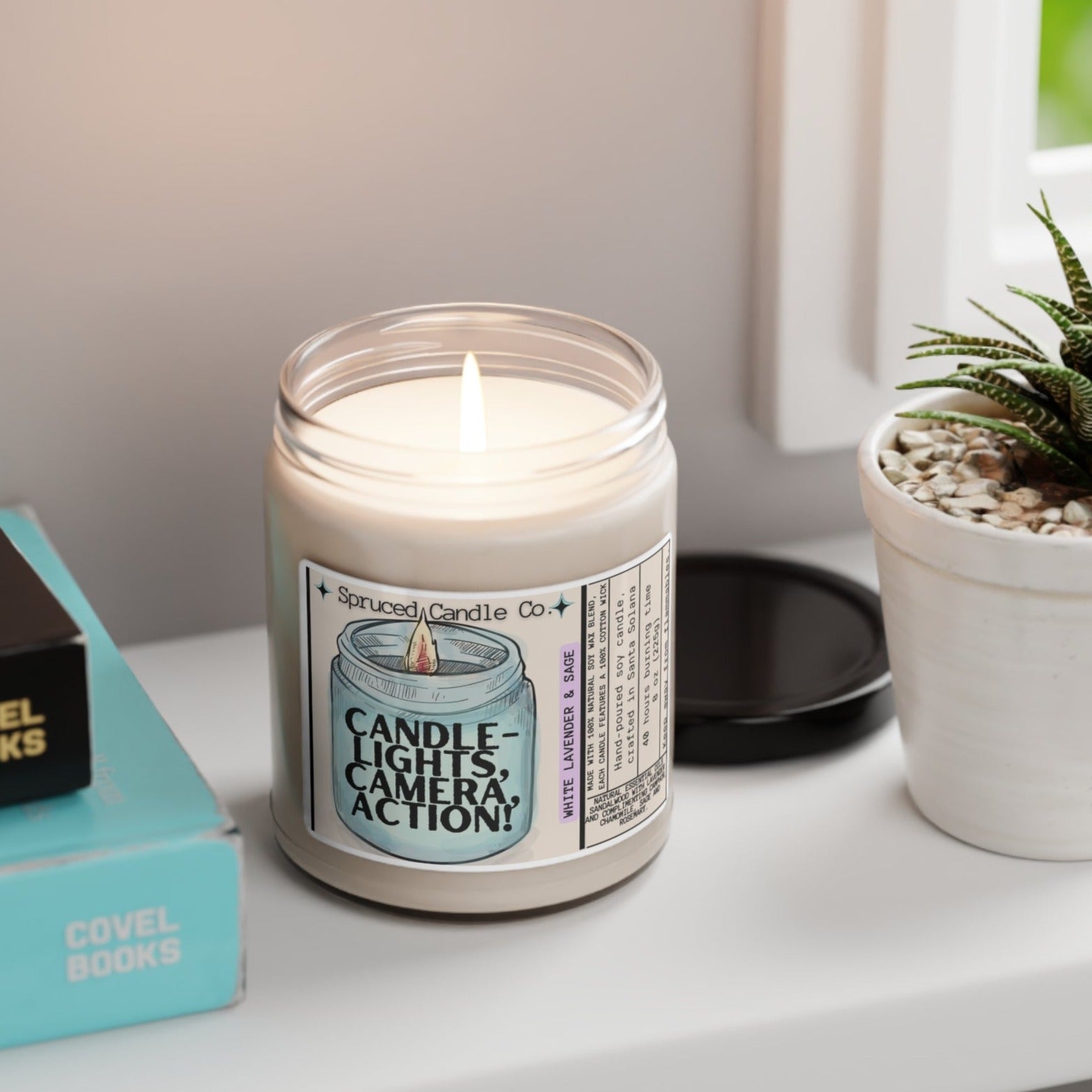 Lights, Camera, Action - Soy Candle, 9oz - Lavender & Sage - Spruced Roost
