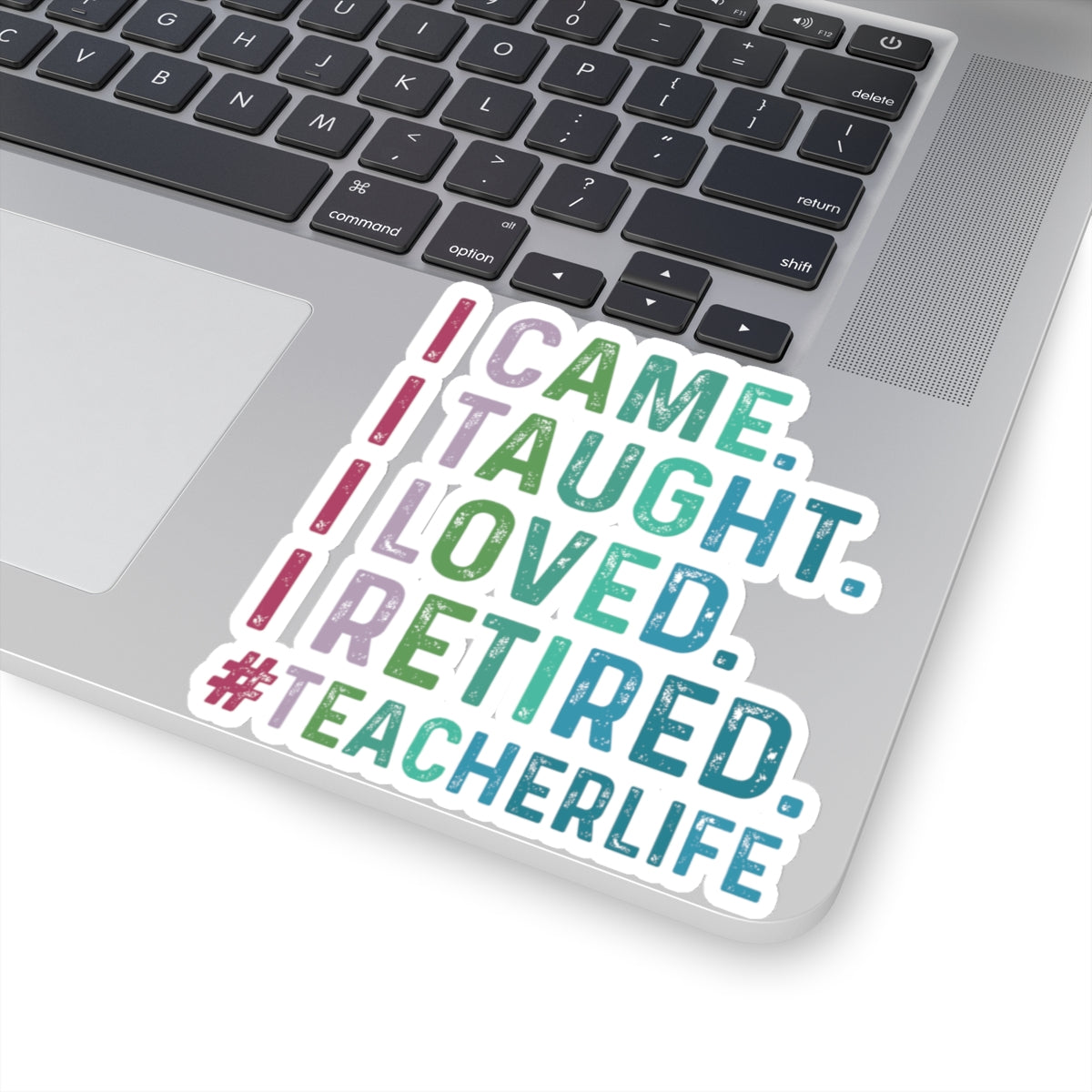 I Came, I Taught, I Loved, I Retired, Retiring Teacher Kiss-Cut Stickers - Spruced Roost