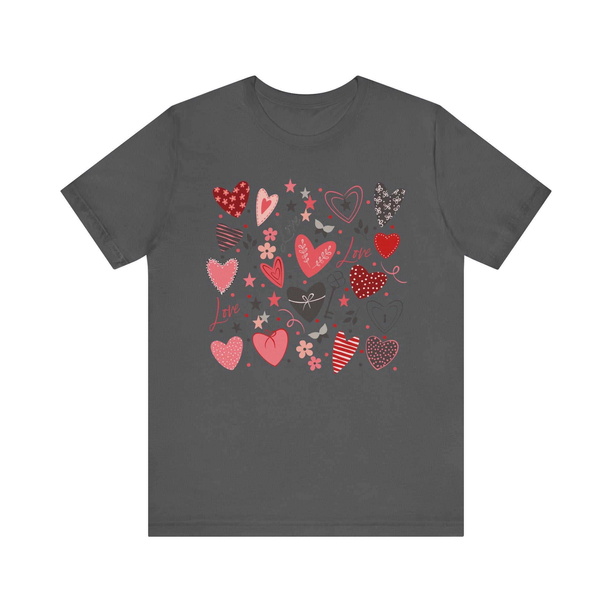 Base of Hearts Unisex Jersey Short Sleeve Tee - Asphalt Gray