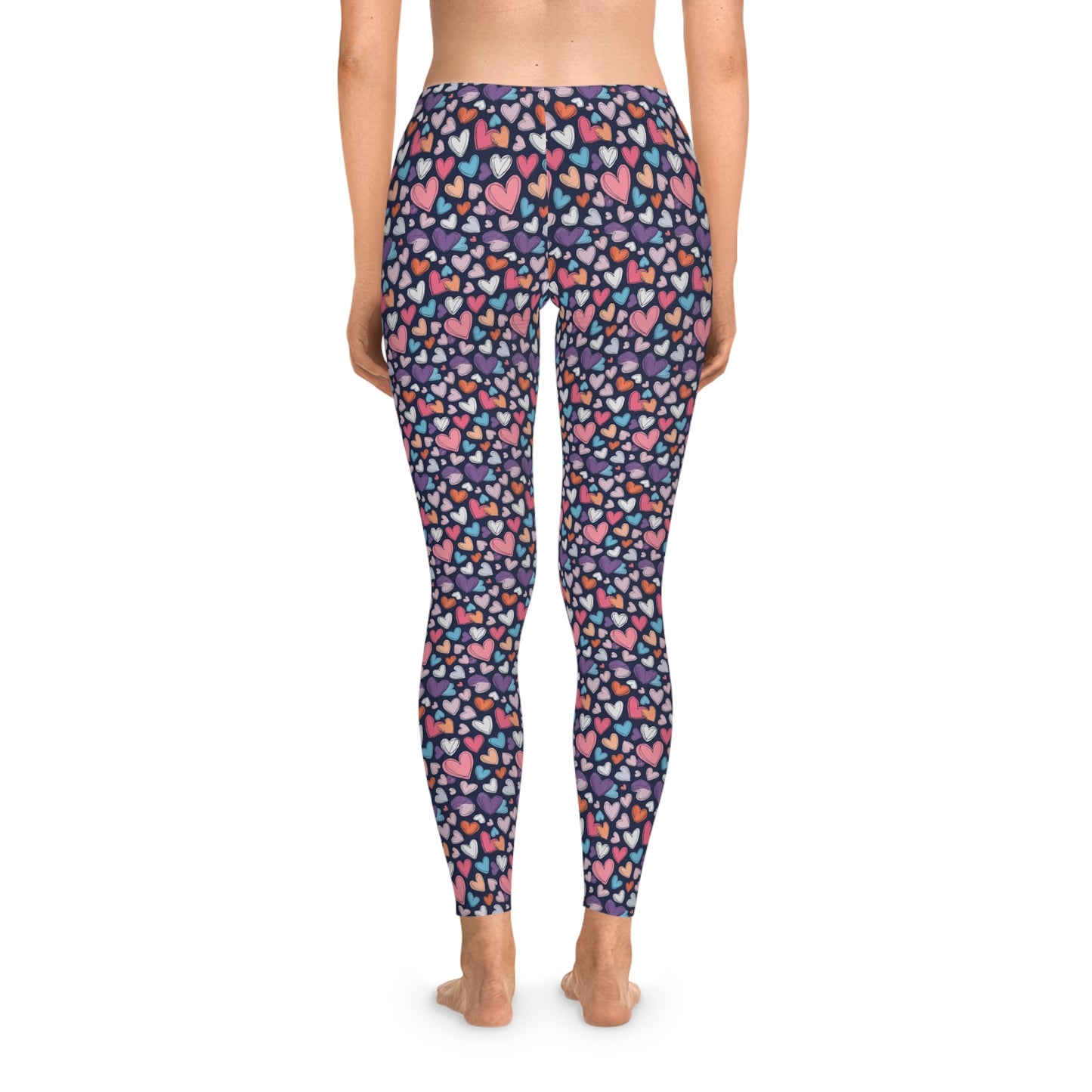 Up-Hearted Stretchy Leggings (AOP)