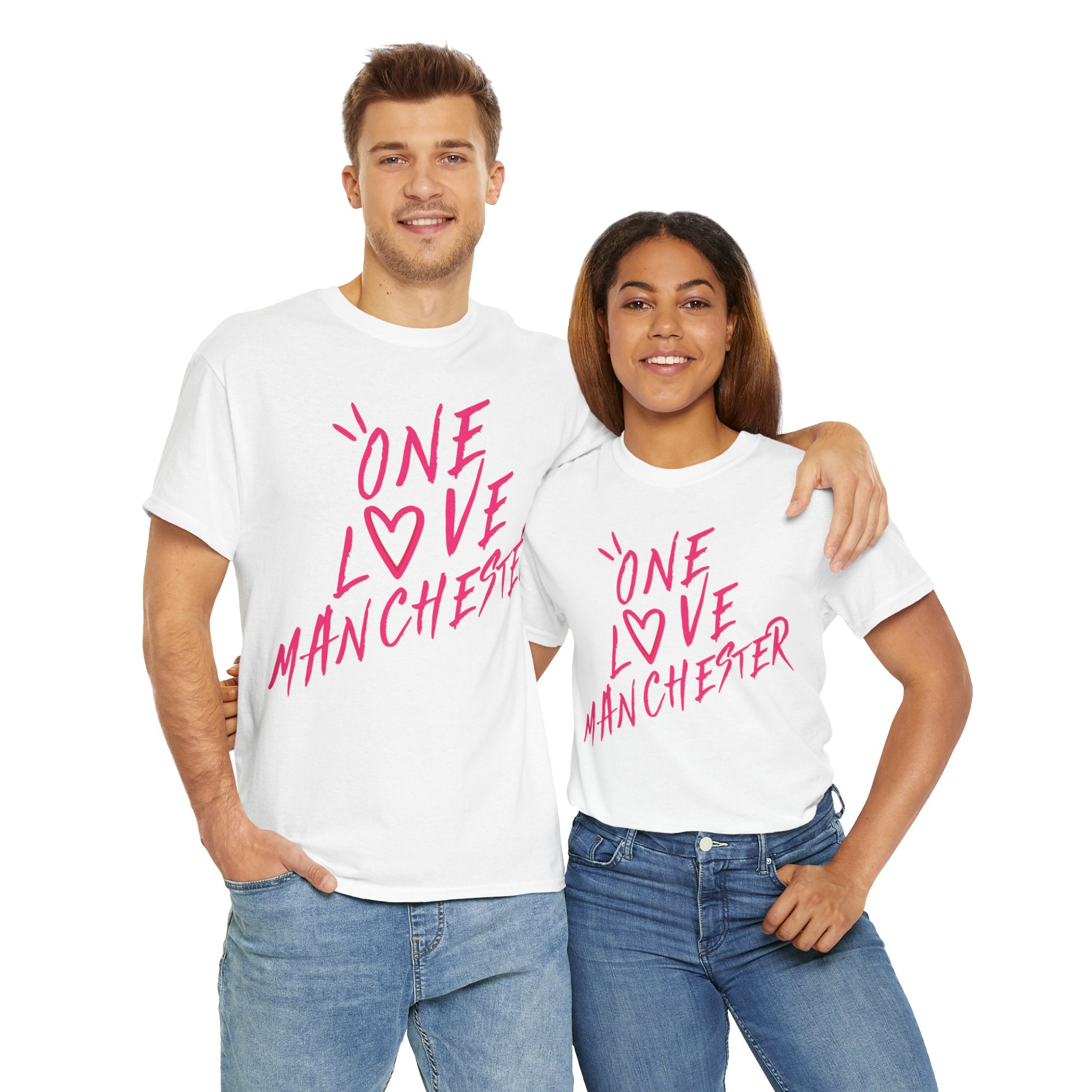 One Love Manchester Hot Pink - Unisex Heavy Cotton Tee