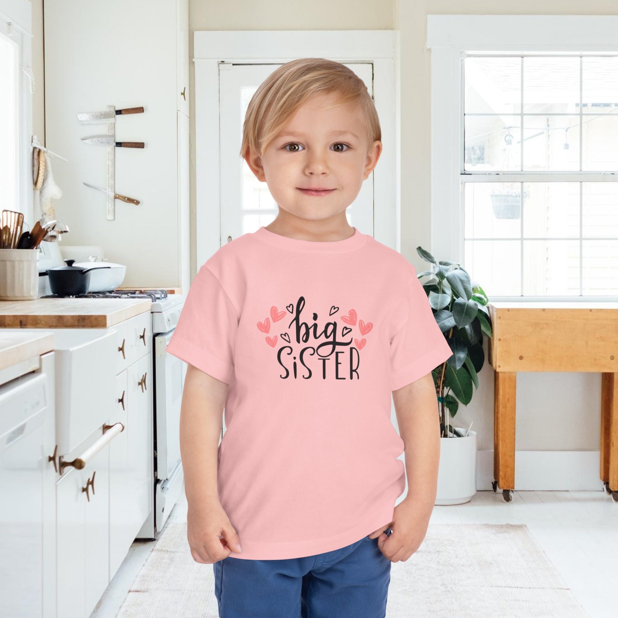 Big Sister Hearts - Toddler Tee with Heart Design