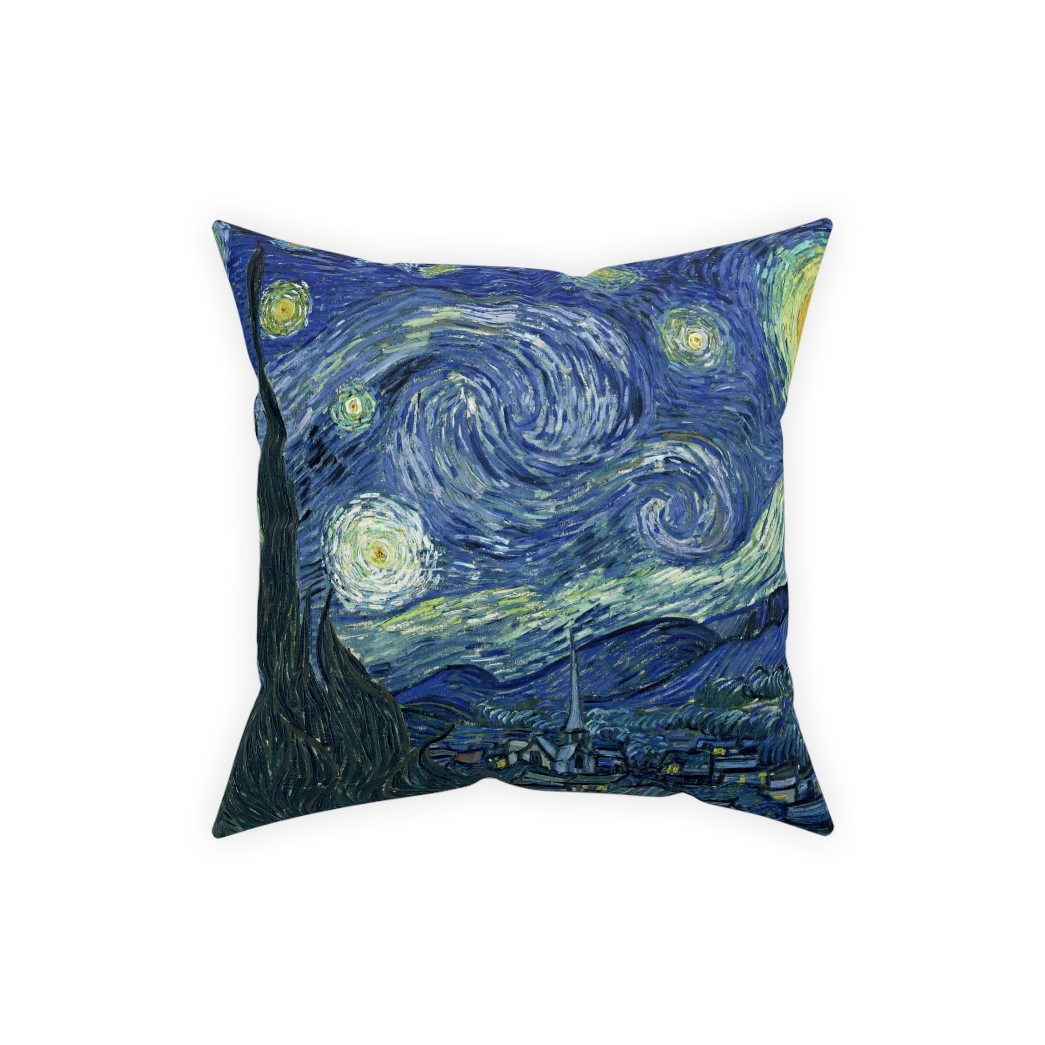 The Starry Night Van Gogh Broadcloth Pillow 16"x16" - Spruced Roost