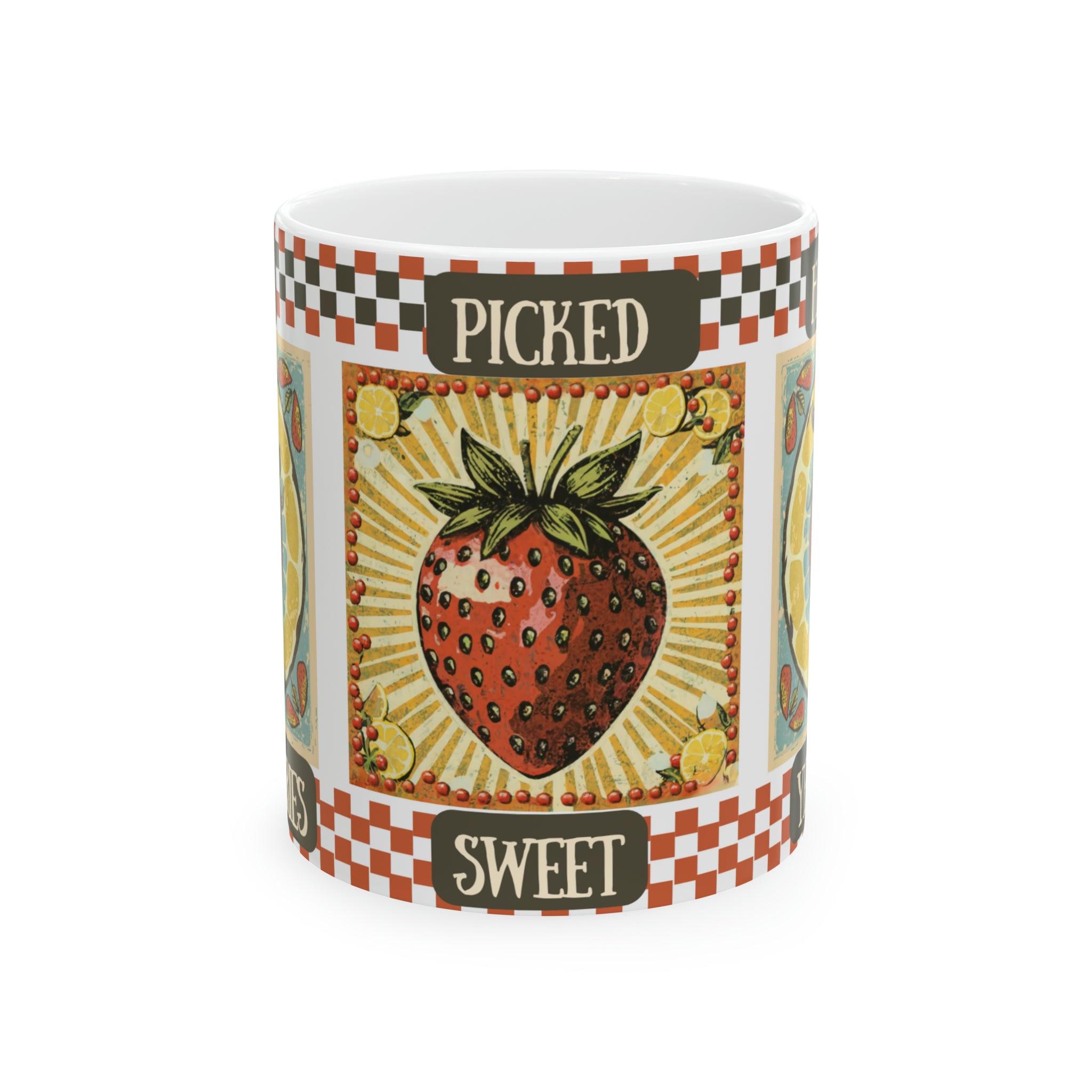 Fresh Picked Strawberries  - Ceramic Mug, 11oz