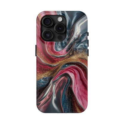 Metallic Swirl - Tough Case for iPhone 14, 15, 16