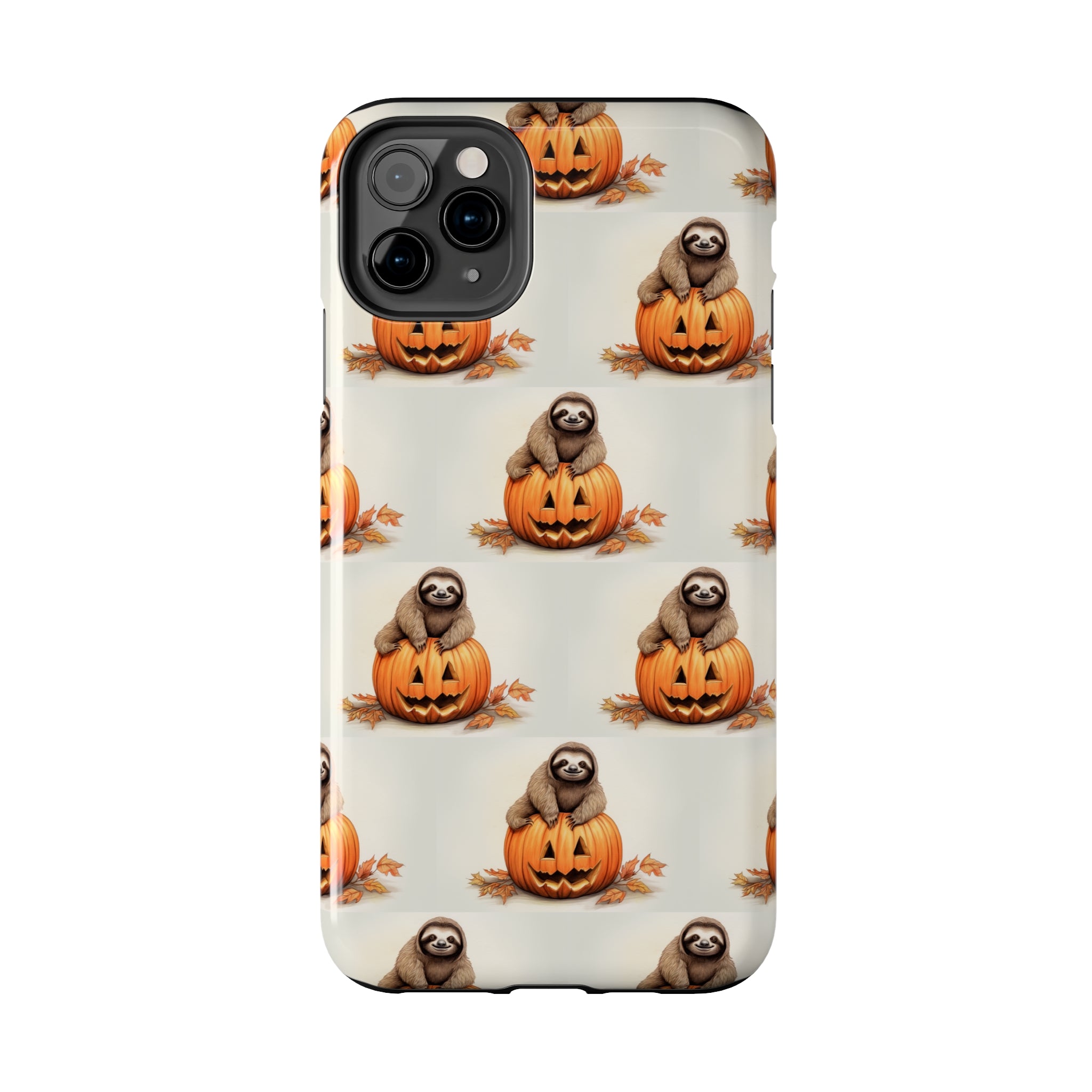 Happy Halloween Sloth on Pumpkin - Tough iPhone Cases -21 Sizes