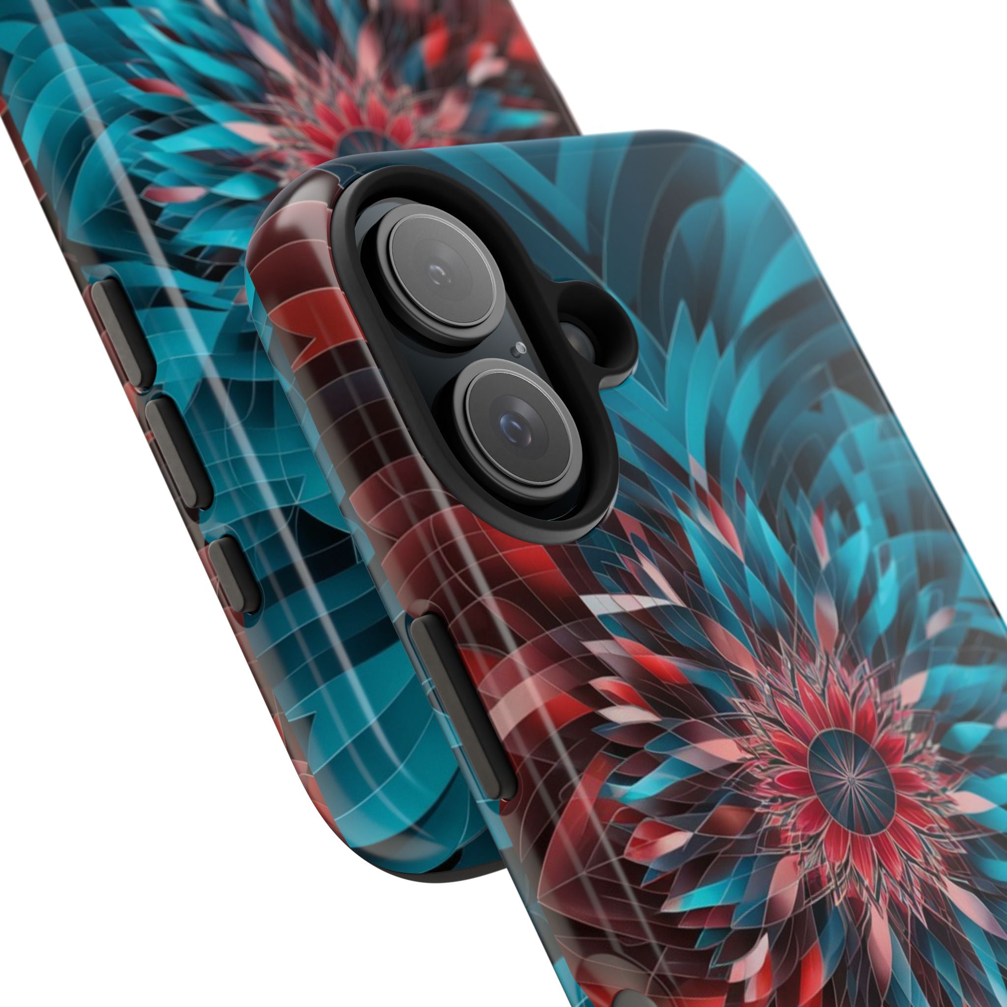 Mandala Maroon and Blue - Tough Case for iPhone 14, 15, 16 - Spruced Roost