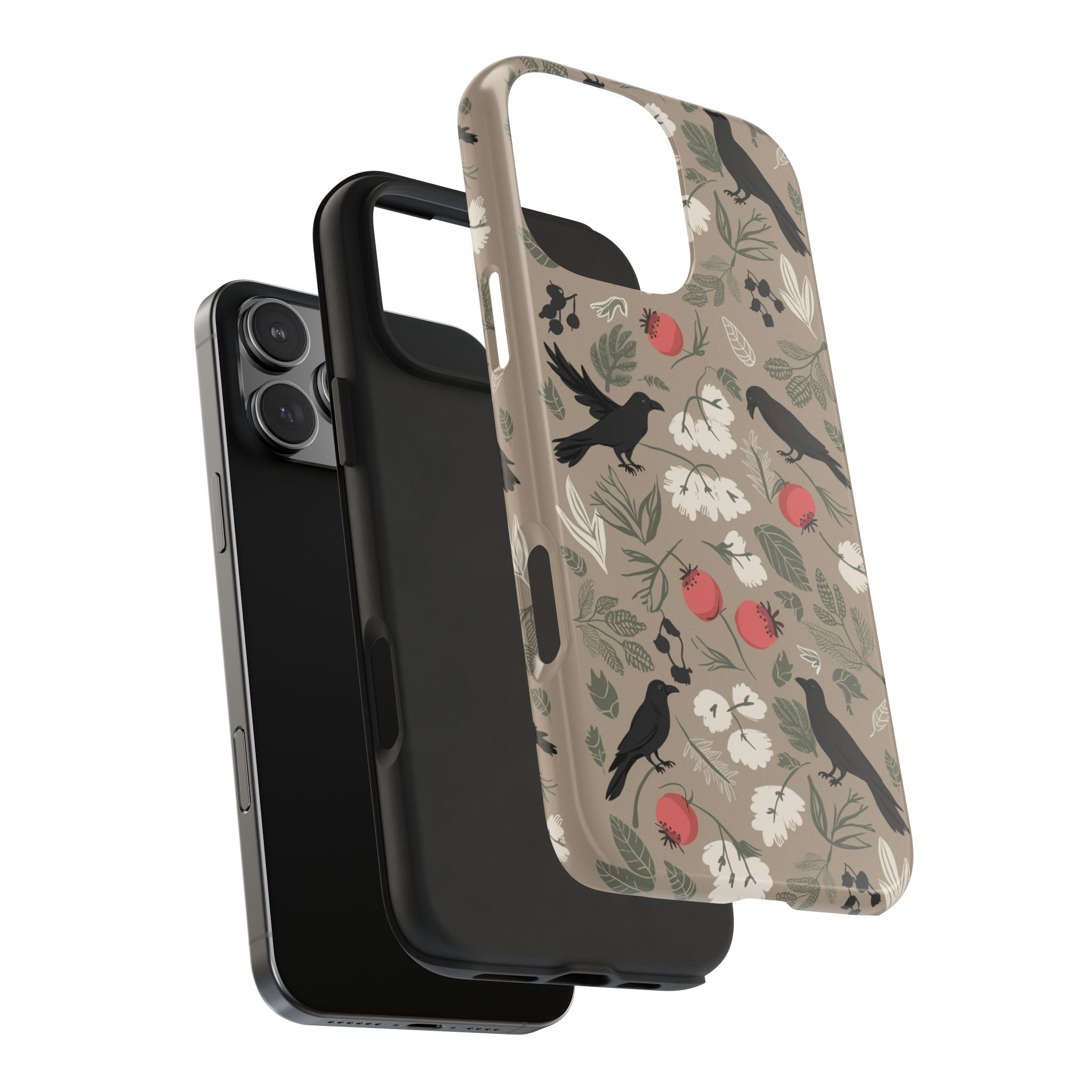 Black Crows Berries - Tough Case for iPhone 14, 15, 16