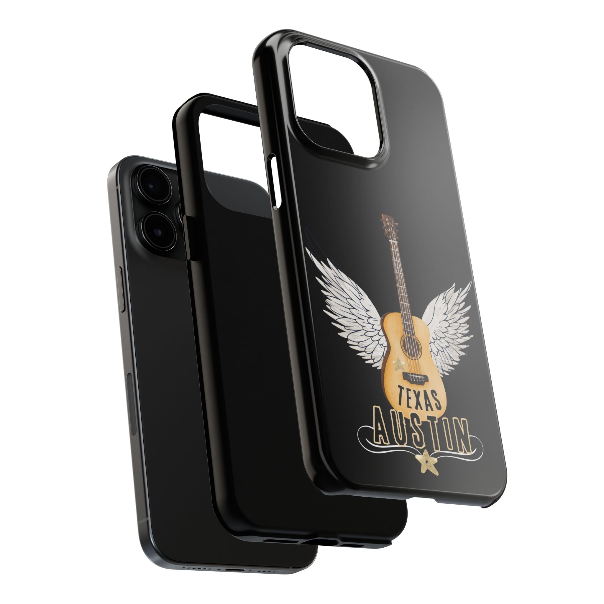 Austin, Texas Wings Guitar Tough Phone Case – iPhone 14, 15, 16