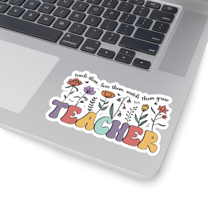 Teacher Flowers Students Kiss-Cut Stickers