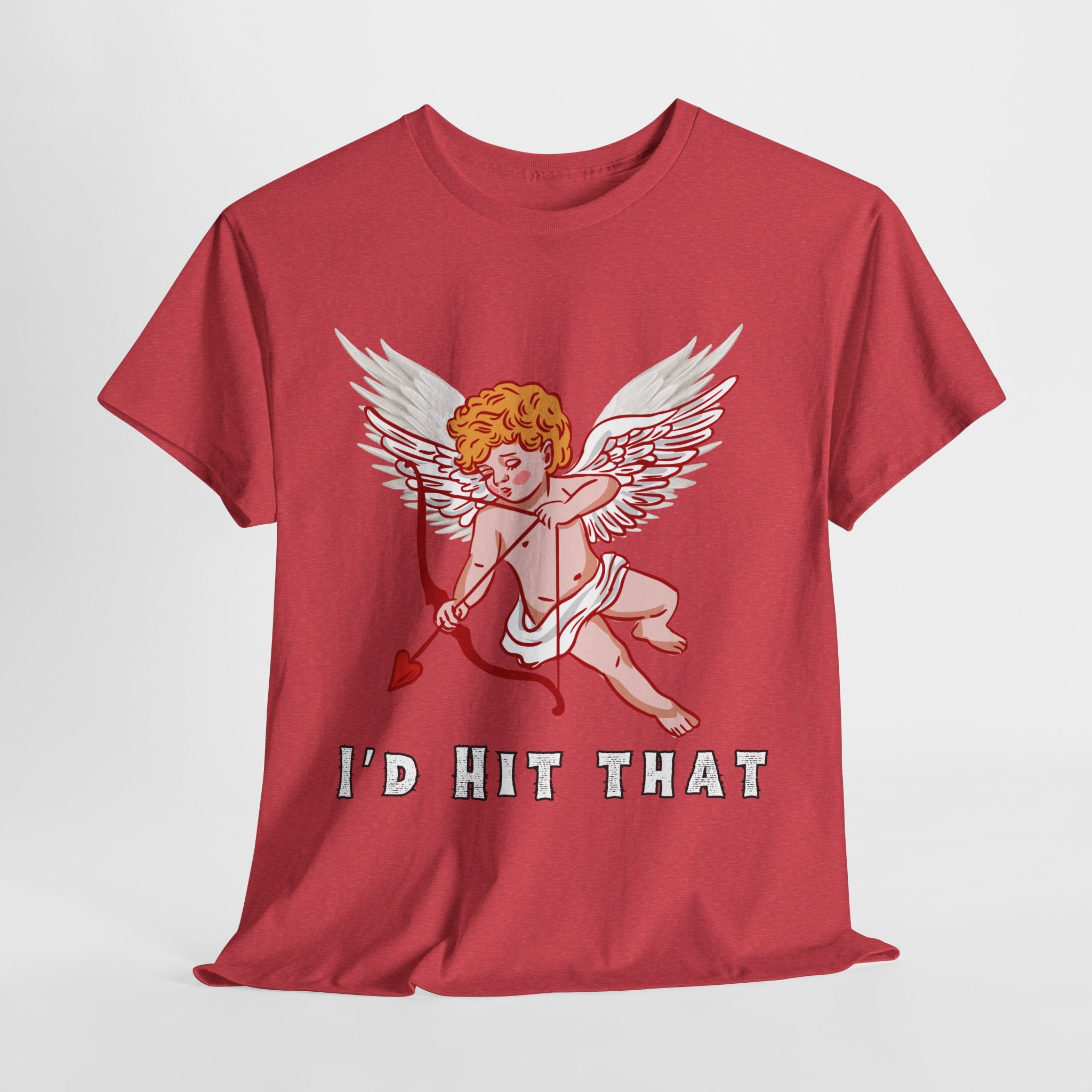 Cupid Inspired Unisex Heavy Cotton Tee - 'I’d Hit That' Graphic Shirt