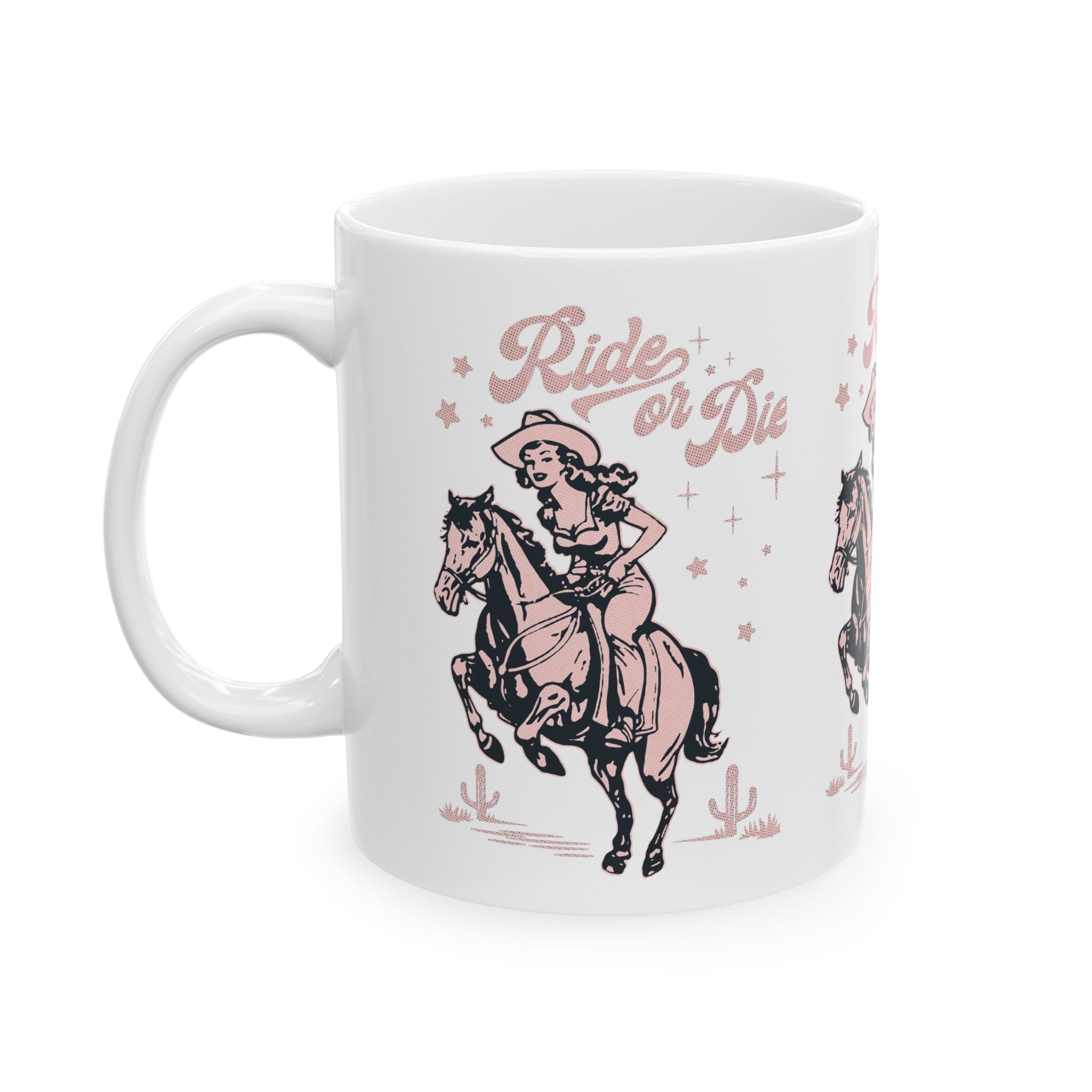 Ride or Die Cowgirl - Ceramic Mug, (11oz, 15oz)