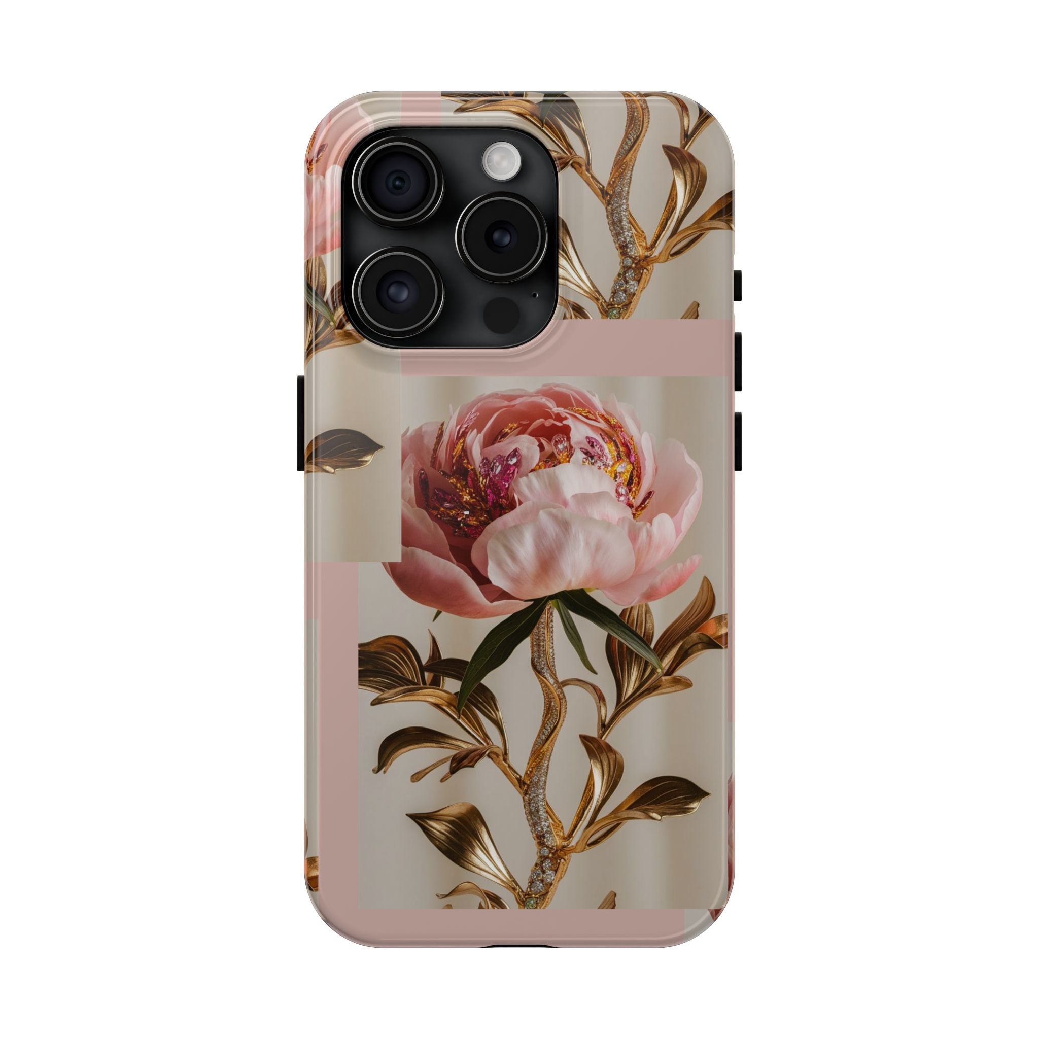 Sparkling Pink Peony - Tough Case for iPhone 14, 15, 16 - Spruced Roost