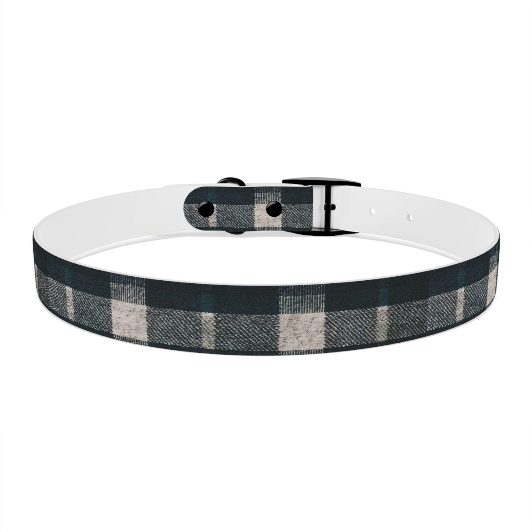 Midnight Blue Plaid Dog Collar