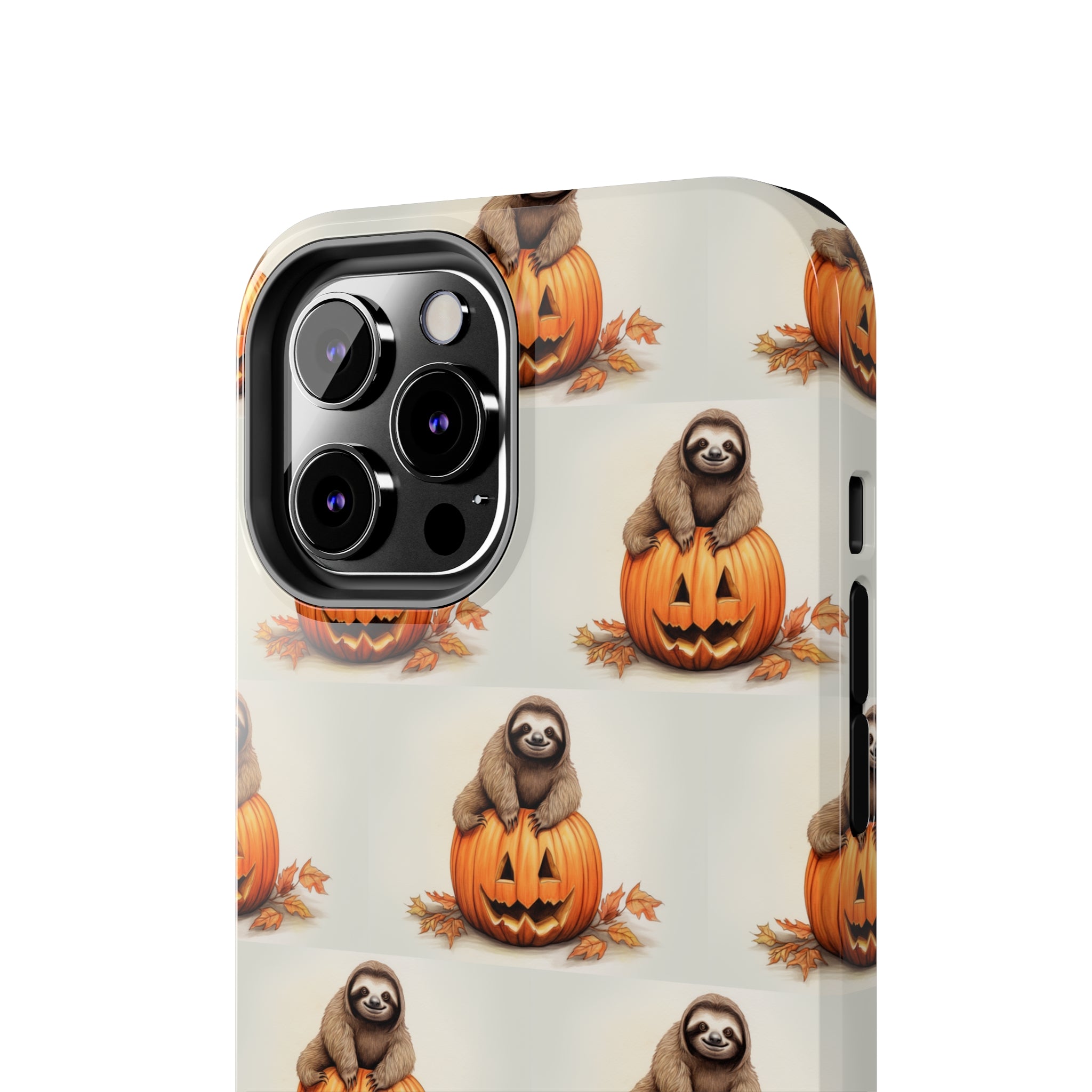 Happy Halloween Sloth on Pumpkin - Tough iPhone Cases -21 Sizes