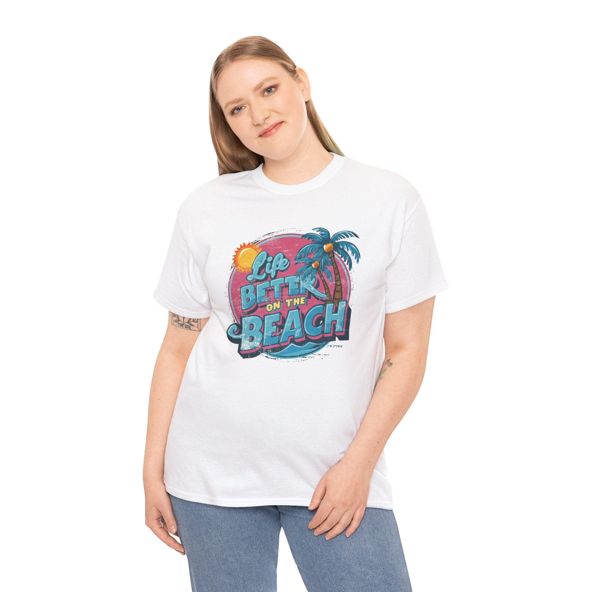 Life is Better at the Beach - Unisex Heavy Cotton Tee - Spruced Roost