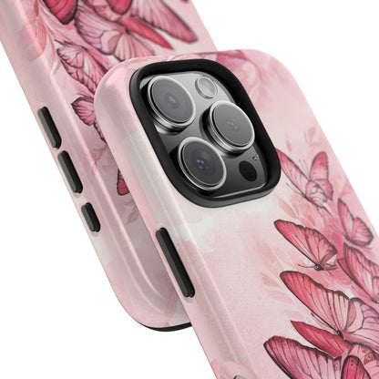 Pink Butterflies - Tough Case for iPhone 14, 15, 16