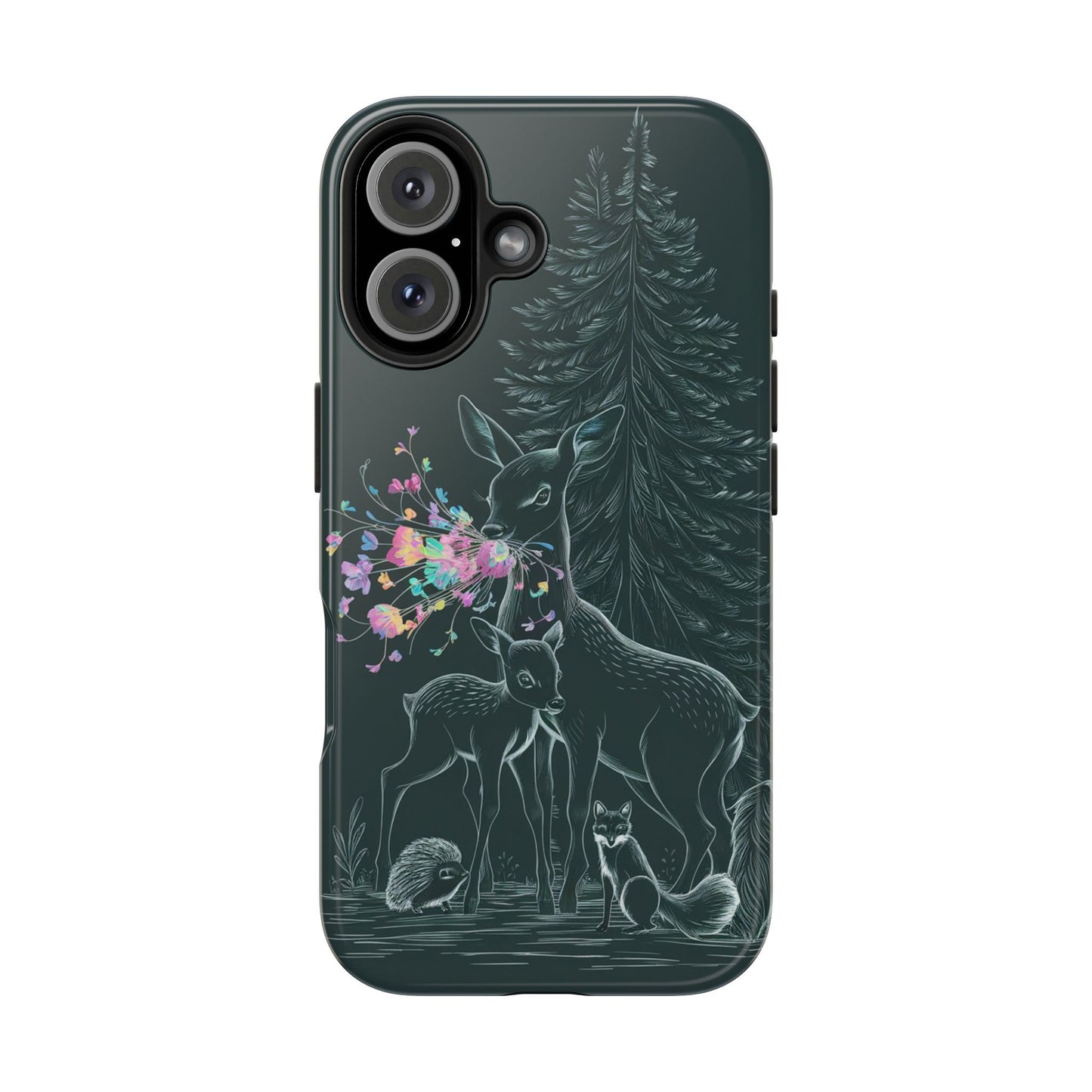 Floral Fawn and Mom - Tough Case for iPhone 14, 15, 16