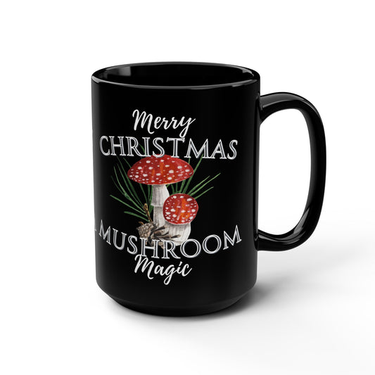 Merry Christmas Mushroom Magic Mug, 15oz