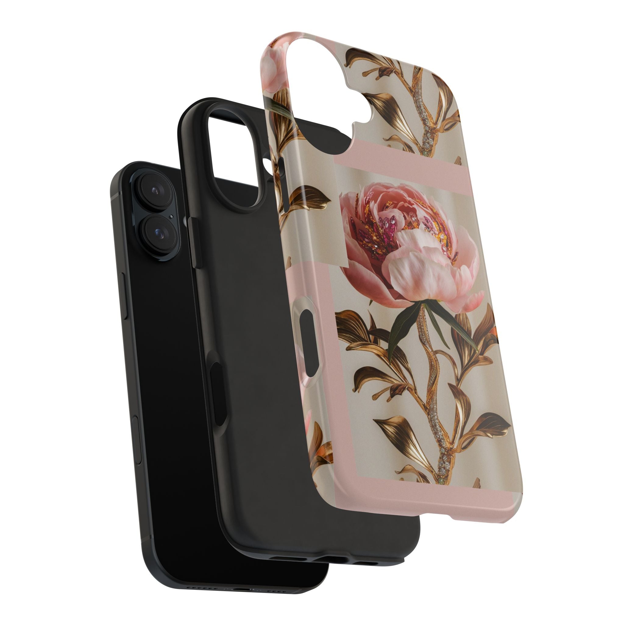 Sparkling Pink Peony - Tough Case for iPhone 14, 15, 16 - Spruced Roost
