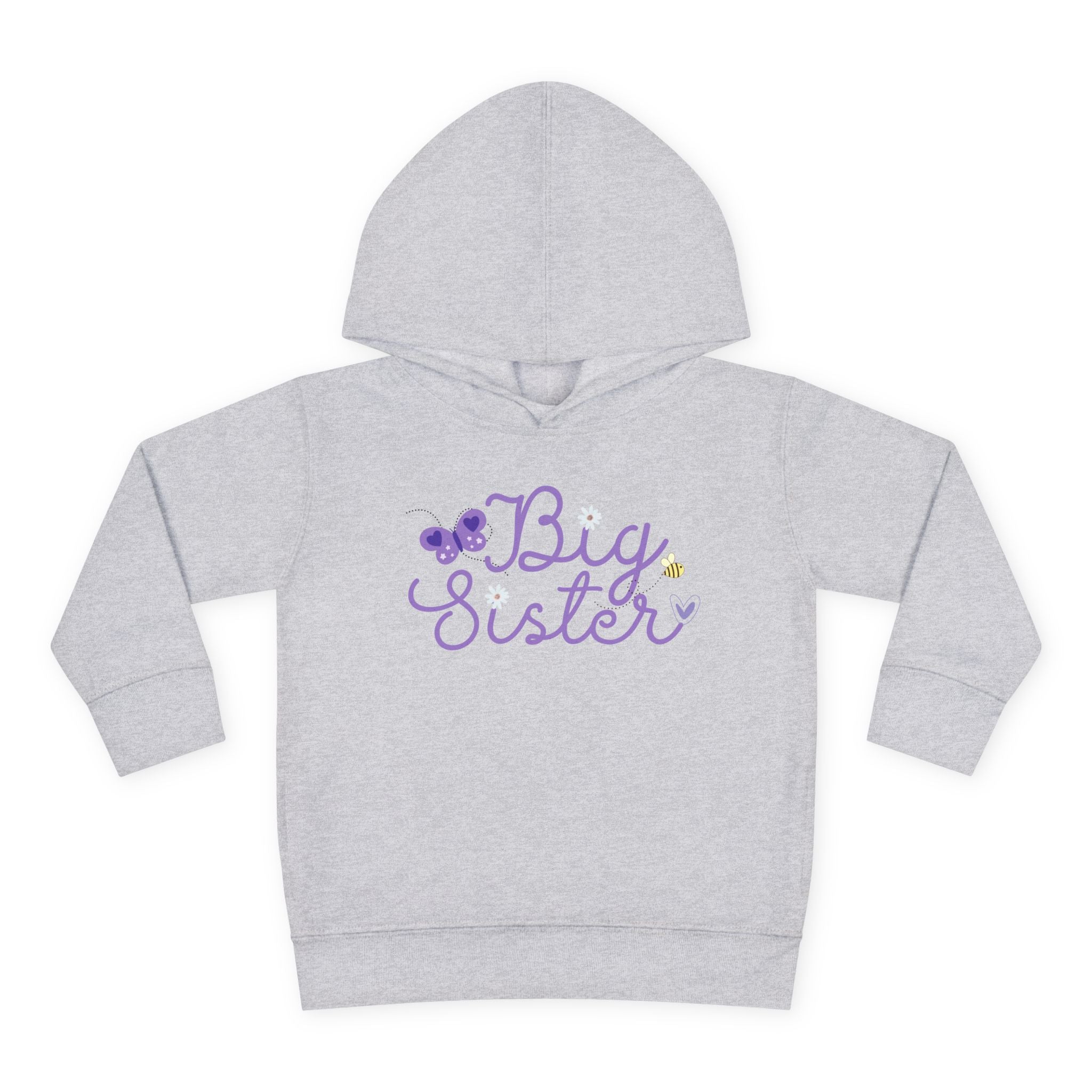 Butterfly Big Sister - Toddler Pullover Fleece Hoodie - 2T, 4T, 6T