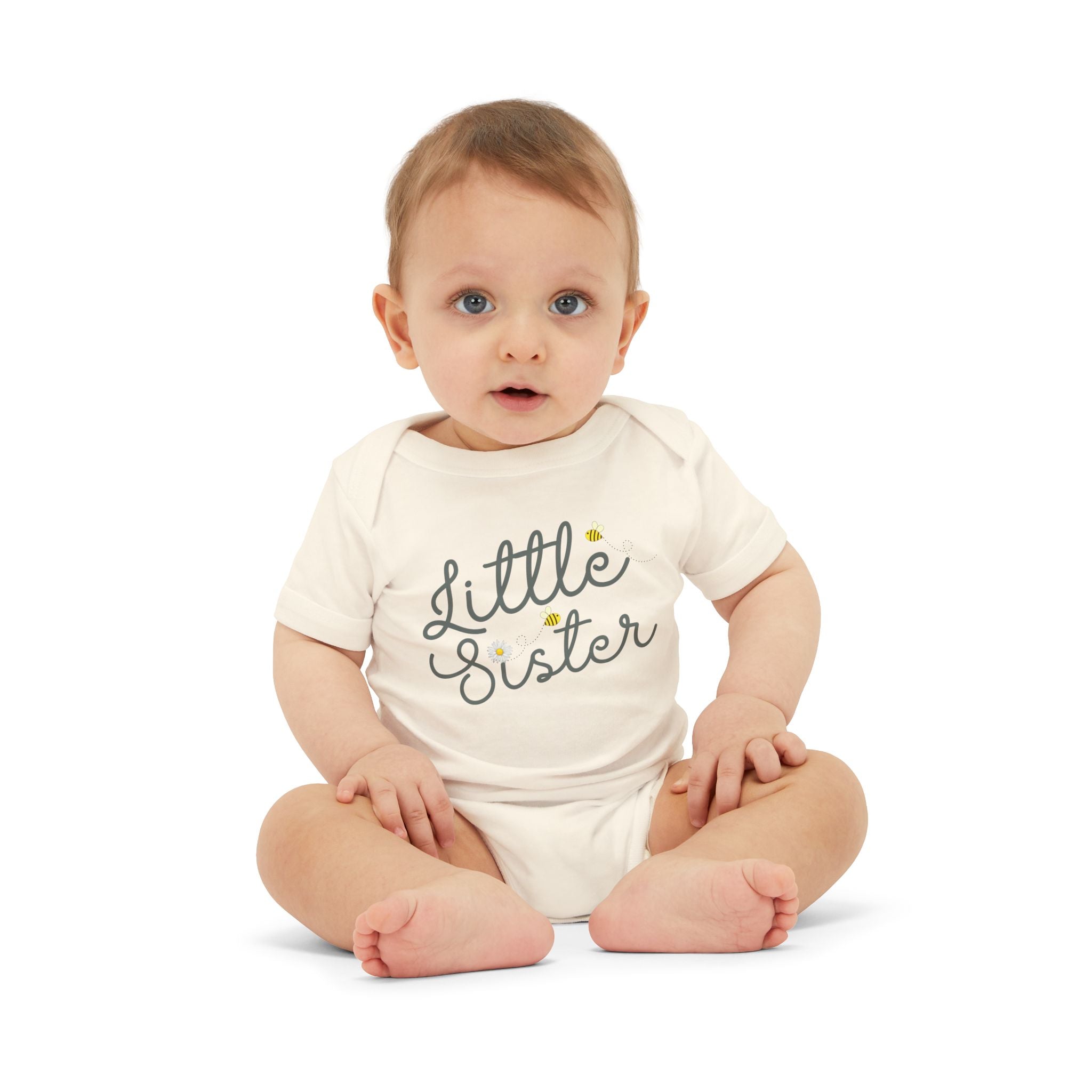 Bees Little Sister Baby Onesie | for New Siblings